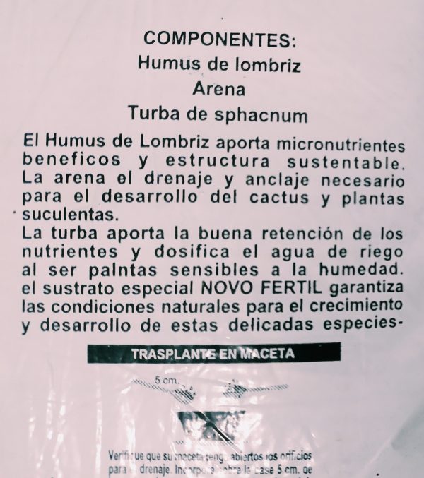 Sustrato Para Cactus y Suculentas Novo Fertil 5 dm - Image 2