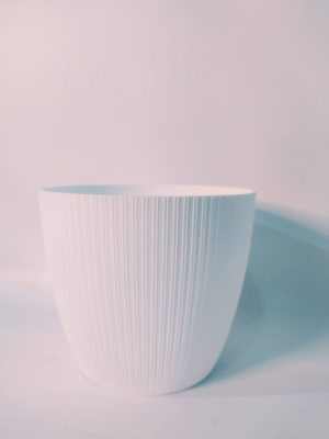 Maceta Redonda Texturada Paris T.A. Plastic 22 blanca
