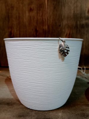 Dije Nuevo! Maceta Texturada Matri N°18 Blanca