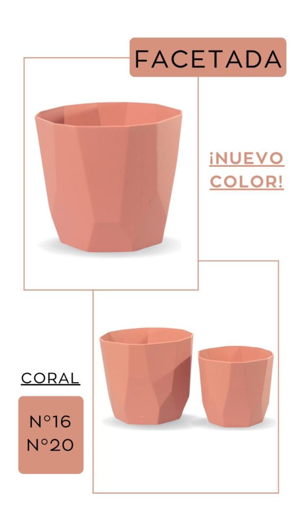 MACETA FACETADA CORAL T.A PLASTIC N° 16 - Image 5