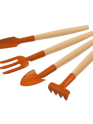 Kit Herramientas de Jardín Tramontina Metálico con Mango de Madera 4 pzas.
