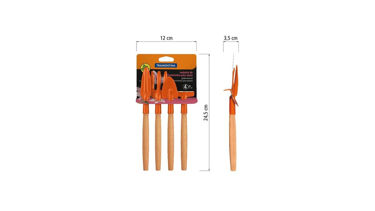 Kit Herramientas de Jardín Tramontina Metálico con Mango de Madera 4 pzas. - Image 2