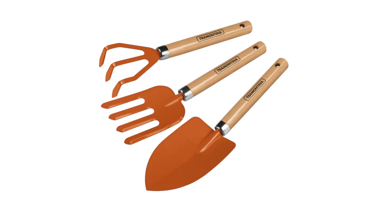 Kit Herramientas para Jardín con Mangos de Madera y Embalaje Plástico 3 pzas.