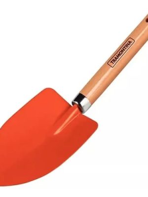 Palita Ancha Acero Mango Madera Jardin Tramontina
