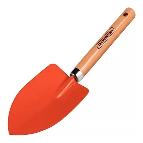 Palita Ancha Acero Mango Madera Jardin Tramontina